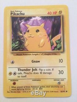 Très Rare Pikachu 58/102 Original Pokemon Card