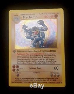 Two Machamp 8/102 Shadowless Base Set Première Édition Rare Holo Card 1999 Pokémon