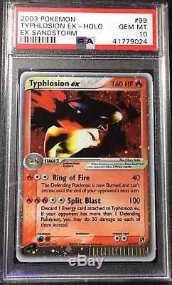 Typhlosion Ex Holo Rare 2003 Pokemon Card 99/100 Set Tempête De Sable Psa 10 Gem Mint