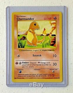 Ultra Rare! Début 1995 1999 Shadowless Charmander Carte Pokémon D'investissement