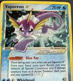 Vaporéon 102/108 Gold Star Ex Power Keepers Pokemon Card Nice MID Grade
