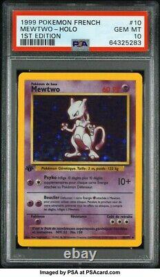 Wotc Mewtwo #10 Holo Psa 10 Français 1ère Édition 1999 Pokemon Base Set Pop 25 Rare