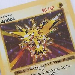 Zapdos Holo Sans Ombre Rare Pokemon Card 16/102 Ensemble De Base Lp/nm